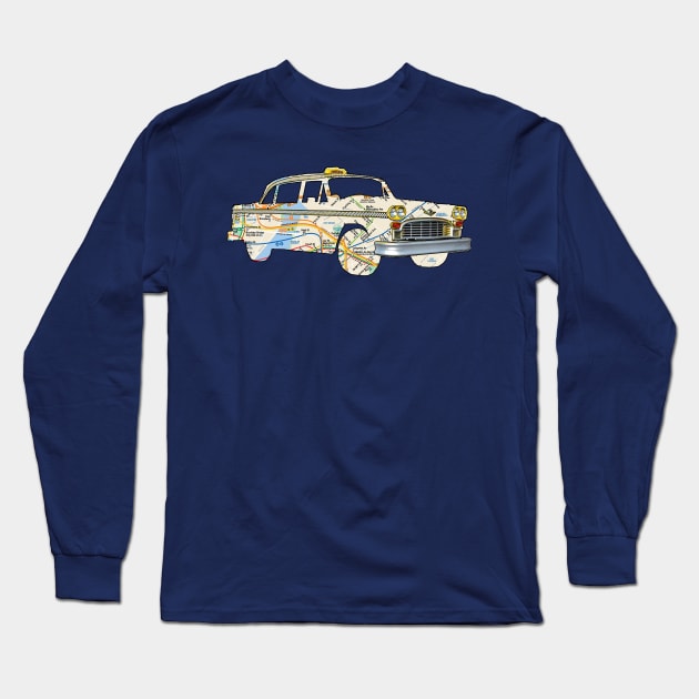 NYC old school Taxi Long Sleeve T-Shirt by Hook Ink
